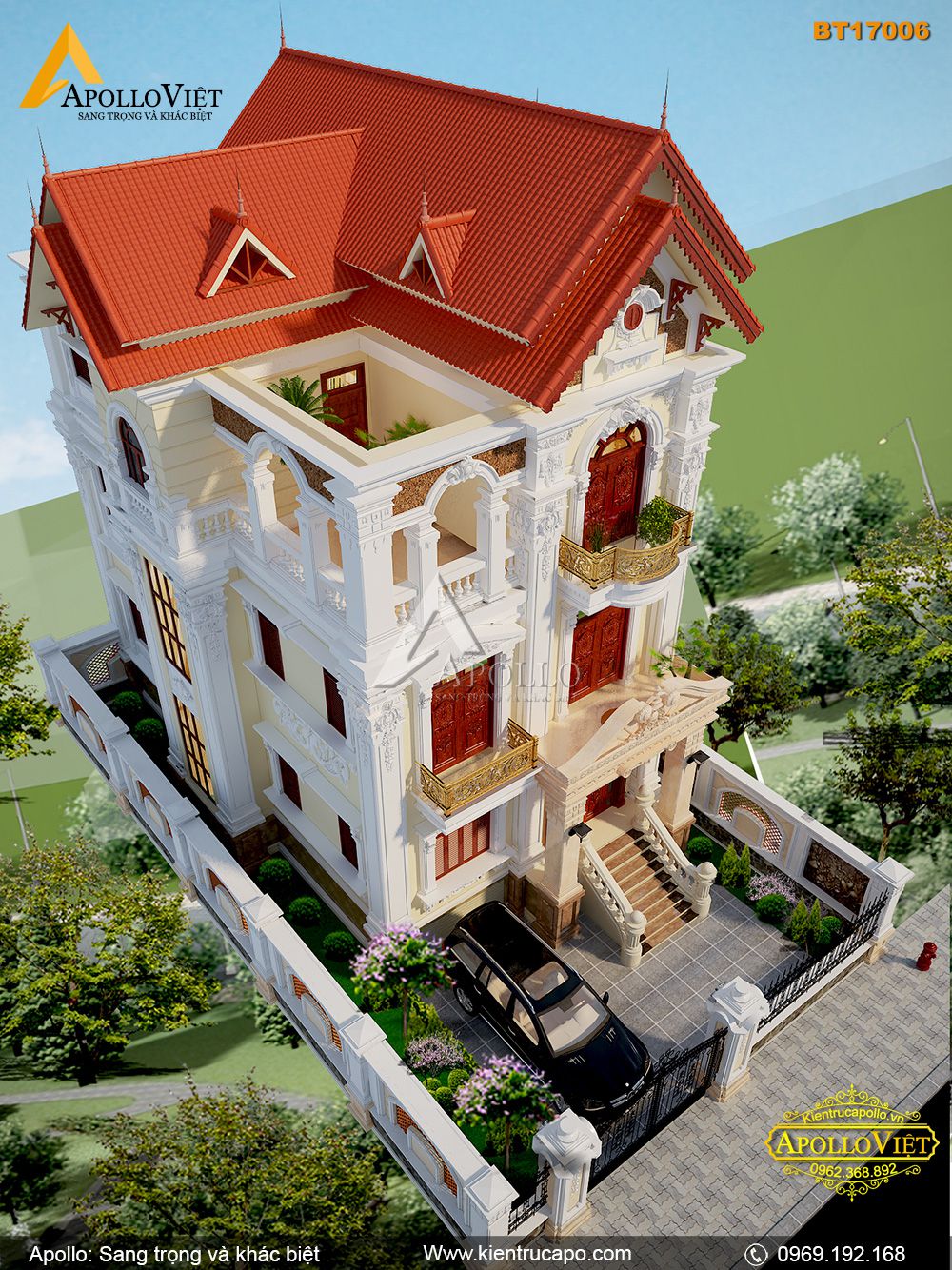 Mẫu biệt thự tân cổ điển hoành tráng cho gia chủ (BT17006)